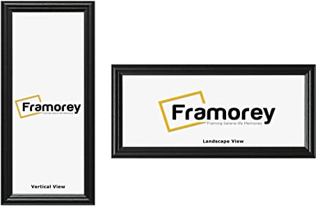 FRAMOREY Panoramic Style Black Picture Frame, 10x4 Inch Size Photo Frames, LW Antique Poster Frame, Wall Hanging Oxford Frames, Photo Print Frame