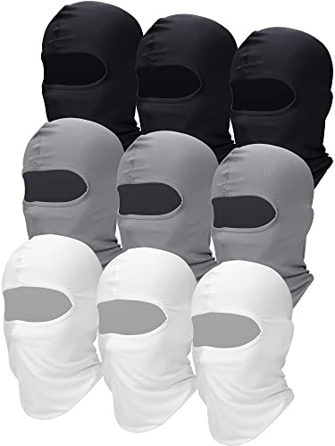SATINIOR 9 Pcs Ski Mask for Men Balaclava Warm Face Cover Shiesty Mask UV Protector for Winter Motorcycle Snowboard