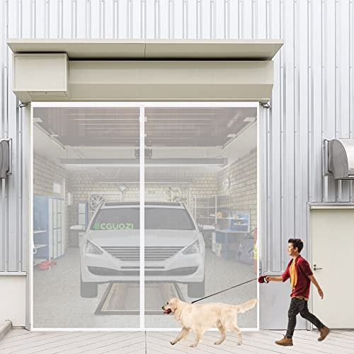 CGUOZI Magnetic Screen Door 135 x 200 cm Keep Insects Out Screen Mesh Curtain Fits Door Size up to White