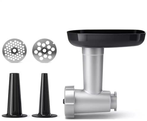 Philips Domestic Appliances Küchengerät 7000 series Fleischwolf. Feine und schnelle Ergebnisse. Mit Edelstahlklingen. Spülmaschinenfest. (HR0722/00), Silber, Schwarz