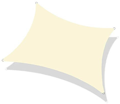 PROPFE Patio Party Parasol de Plage, Voile d'ombrage extérieure légère, Voile d'ombrage de Protection Solaire imperméable, Blanc, 2 x 2,5 m, Bloc UV pour auvent étanche