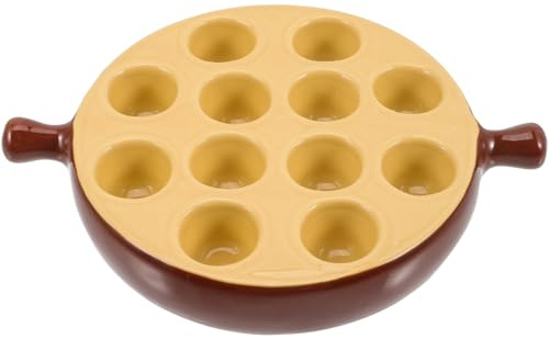 Homoyoyo Keramik Gebackener Schneckenpfanne: 12er Backofen Keramik Löchern Und Griffen Für Ofen -Griddleplatte Ofenschale Schalenplatten Gebackene Schneckenplatte