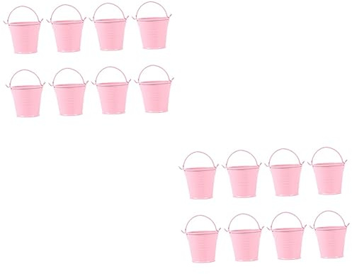 ABOOFAN 16pcs Miniature Iron Bucket Small Buckets for Home Flower Pot Planters Baskets Use As Herb Pots for Kitchen Windowsill