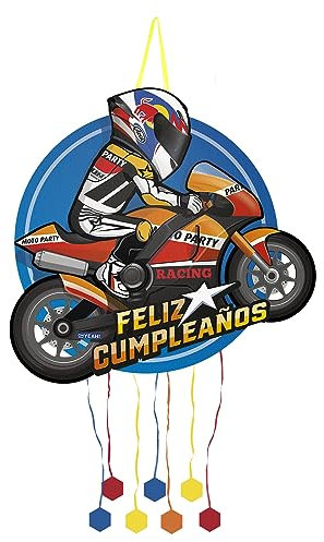 PARTYLOSOPHY Piñata d'anniversaire - Grande décoration de fêtes pour enfants garçon et fille - Grandes pinatas à remplir de jouets et de friandises (Moto GP)