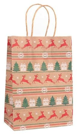 Weihnachtspapier Kinder Süßigkeiten Box Tasche Neujahr Weihnachten Heimdekoration Natal Geschenktüten Verpackungsbox-5 Stück Weihnachtstasche D