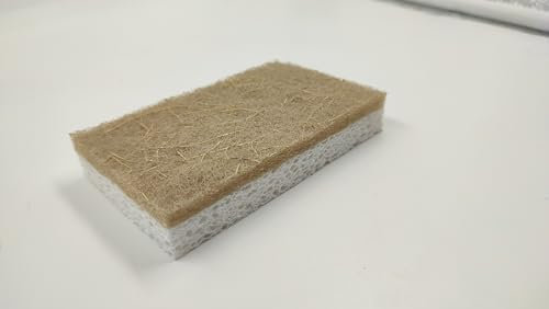 Pack of 6 Natural Sponges for Washing Up - Made from Cellulose, Coconut & Recycled Fibres - Eco Friendly, Odour Free, Non Scratch Scrubbers for Kitchen & Bathroom - Green America & PETA Certified