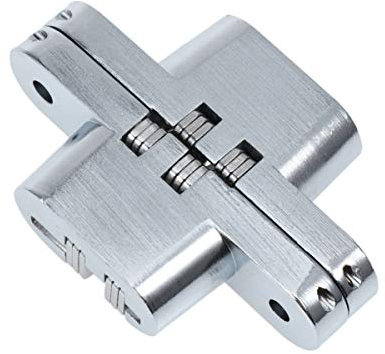 Homoyoyo Stainless Steel Concealed Hinge Cross Hinge 45x13mm for Hotels Clubs Wooden Doors DIY Projects