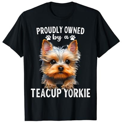 Teacup Yorkie Dad Collar Small Yorkshire Terrier Teacup T-Shirt