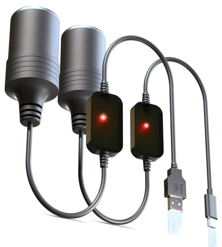 Moqidong Adapter USB auf Zigarettenanzünder 12V: PD 3.0 QC 3.0 USB auf 12V Adapter PD 30W USB C auf Zigarettenanzünder Buchse Typ-C Adapter USB C auf Zigarettenanzünder 12V für Powerbank Auto