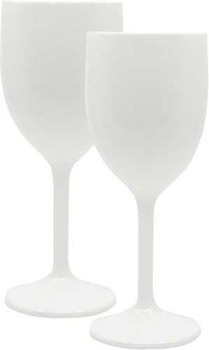 Procos - Verre réutilisable 2 pièces, pour fête ou fête dans le jardin, Blanc