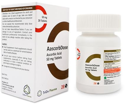 Vitamin C Ascorbic Acid 50mg Tablets, Pack of 28 Tablets