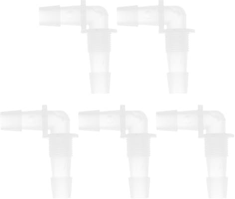 HEROFFIX 5 Stück Aquarium Kunststoff Schlauchstutzen 7/16 Schlauch ID G3/8 Gewinde Ellbogenverbinder Aquarium Tank Luft Pumpe Schlauchverbindungen Klar PP
