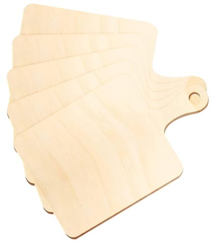 NUOBESTY 5stücke Roh Holz Schneidebrett Malen Und Basteln Kleines Holzschneidebrett Mit Griff Für Küche Und Heimdekoration
