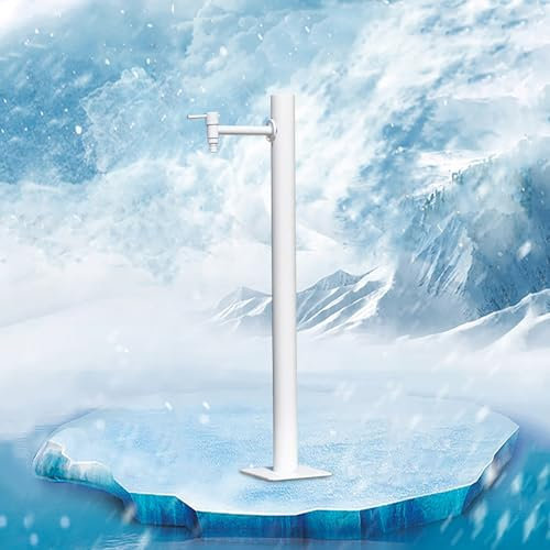 Rubinetto da esterno in acciaio inossidabile 95 cm fontana da giardino, colonna d'acqua verticale colonna d'acqua bianca post idrante per irrigazione e lavaggio del cortile.