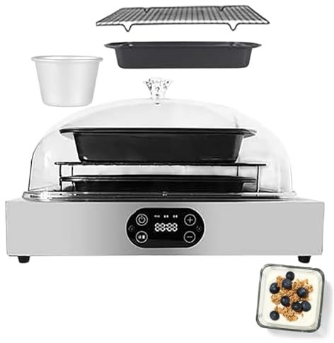 WOTZOV 120 W Teig-Brot-Gärmaschine/Haushalts-Gärbox für Sauerteigbrot mit transparentem Sichtfenster/Edelstahl-Innenfutter, Teigfermenter, Schokoladenschmelzer, LED-Anzeige