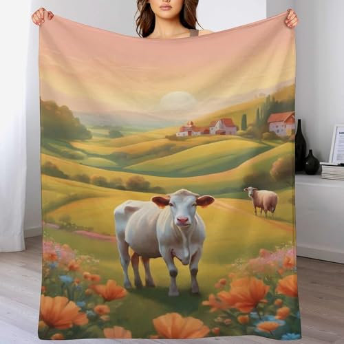 Milk Kuh Decke Kuscheldecken Couchdecke, Übergroße Warme Super Weiche Decke, Schlafdecke Tagesdecke Flauschige Decke 180×200cm