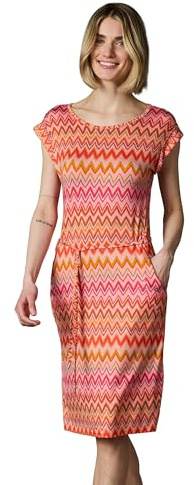 Ragwear Damen bequemes Sommerkleid Kurzarm Midikleid Gemustert mit Stoffgürtel Taggien Print YOUMODO XS-3XL