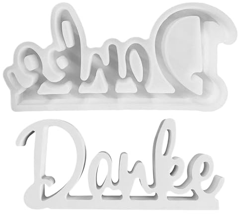 Silikonformen Gießformen Danke Wort Deutschem,DIY Silikonform Alphabet Deutschem,Gießformen Silikon Gießform Danke Gipsformen zum Gießen Epoxidharz Formen für DIY Handwerk