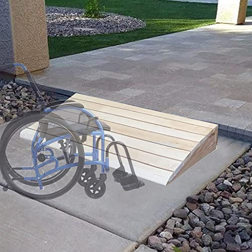 Rampa portátil de madera maciza para silla de ruedas para uso en interiores y exteriores, 715 cm, rampa de entrada para caminantes, coches bajos, motocicletas y ayudas de movilidad para discapacitados