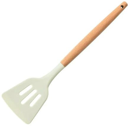 JJDFW Spatola per pentole ad Alta Temperatura con Manico in Legno in Gel di silice, Cucchiaio da Cucina per la casa, spatole per friggere, Utensili da Cucina in Gel di silice