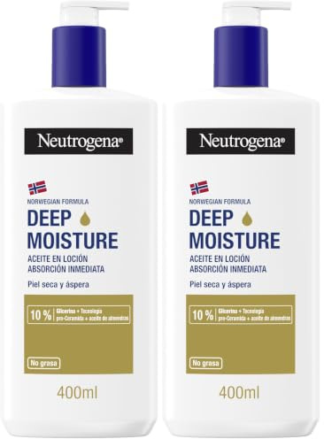Neutrogena Fórmula Noruega Hidratación Profunda Loción corporal, Enriquecida con Aceite de Almendras (400 ml), tecnología Pro-Ceramida, (Nueva Formula y botella mejoradas, El embalaje puede variar)