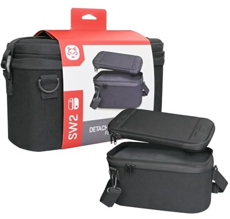 The Game Sanctum Travel Carrying Case for Nintendo Switch 2 with Detachable EVA Hard Shell Bag (Shoulder Strap Included) [2 in 1]