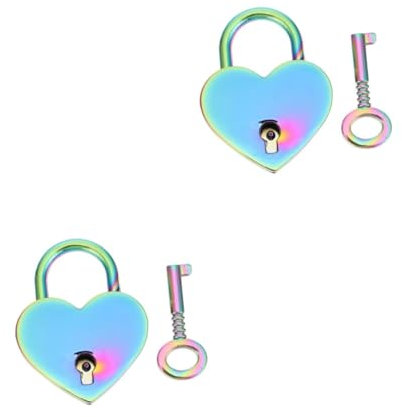 DIYEAH 2 Set Serrature Forma Cuore Placcate Serratura Dei Desideri per Decorazione per Borse per Materiale Design Elegante e Resistente