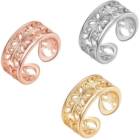 Beavorty 3 Stück Teiliges Verstellbare Fußringe für Damen Knöchelring Zehenring Dekoration Weiß Gold und Roségold für Partys und Alltag