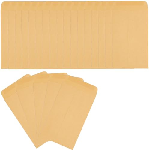 100 Sobres de Papel Kraft, Marrón 8 x 12 cm para Invitaciones Sobres Pequeños Bolsitas de Regalo de invitados de Boda para joyas o semillas