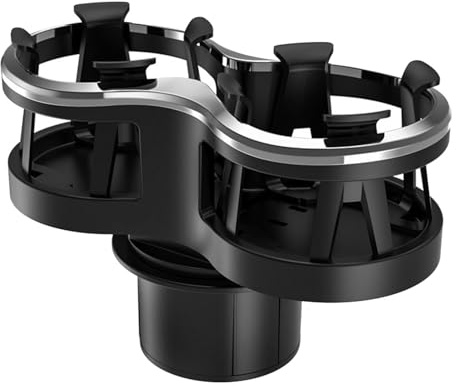 Auto Getränkehalter 2-in-1 Doppelloch Wasserflasche Auto Mittelkonsole Dual Cup Holder Expander Universal Autozubehör Auto Cup Holder Extender Adapter (Schwarz)