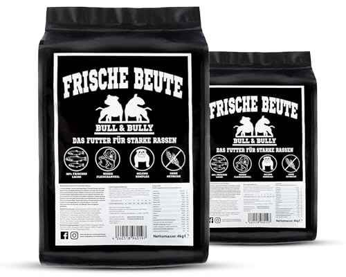 Hundefutter Trocken Frische Beute – Trockenfutter für Hunde 2x10Kg | Tierärztlich entwickeltes Hundetrockenfutter Premium Dog Food mit Lachs, Rind & Geflügel – Hundeleckerli von BULL & BULLY