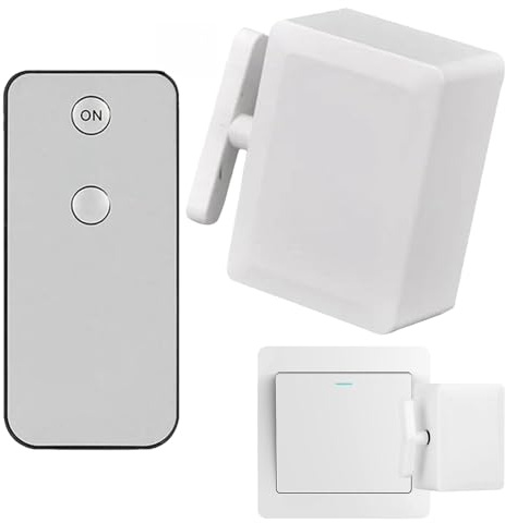 Pulsador automático – Mando a distancia de 787 pulgadas | ABS – Pulsador de luz inalámbrico con mando a distancia, control táctil, carga tipo C, fácil instalación para el control de la luz