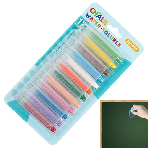 Set di gessetti lavabili senza polvere per marciapiede – 12 colori pastelli da disegno all'aperto | scrittura liscia per bambini gesso artistico per lavagna bianca pavimentazione scuola di gioco