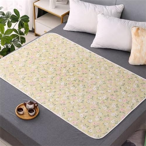 FANSU Traversine Lavabili per Incontinenza Adulti Anziani, Traspirante Traverse Letto Riutilizzabili Coprimaterasso, Impermeabile Protezioni Materasso Foglio, Assorbente (Fiori,115x200cm)