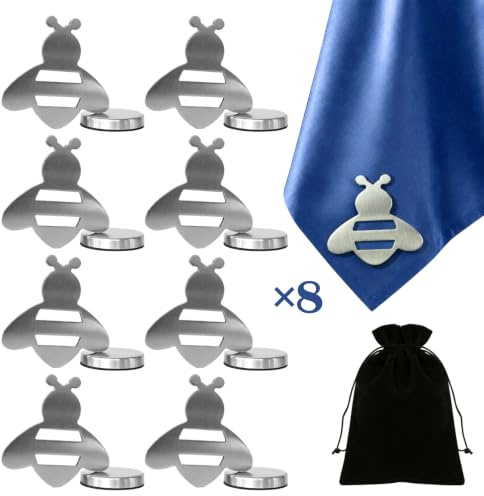 8 Stück Strapazierfähigen Tischdeckenbeschwerern für Draußen (Biene) | Magnet Tischdecken Beschwerer Draußen, Gewichte Tischdecke Outdoor, Edelstahl Tischdeckengewichte, Tischdeckenhalter