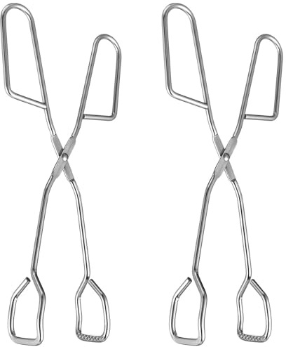 Happyyami Pinces de cuisine en acier inoxydable lot de 2 pour grands événements et barbecue extérieur style long et résistantes à la chaleur