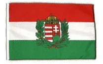 Fahne Flagge Ungarn mit Wappen 30 x45 cm