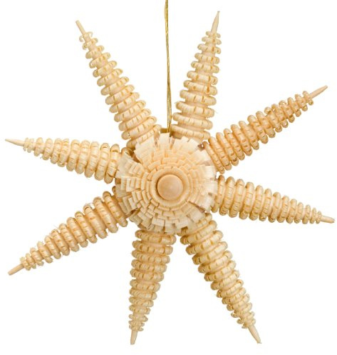 Rudolphs Schatzkiste Christbaumschmuck Holzstern mit Ringelbäumchen Natur Ø 11cm NEU Weihnachtsbaum Weihnachtsstern Baumbehang Baumschmuck Weihnachtsschmuck Baum Dekoration Seiffen Erzgebirge Holz