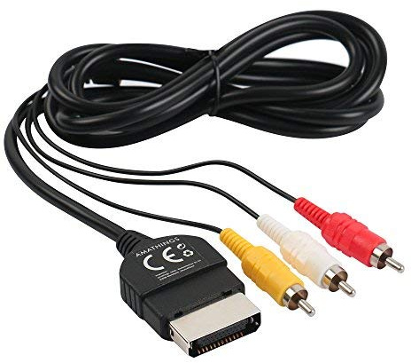 AMATHINGS Composite AV Kabel für Original Xbox (Classic 2002) – 1,8m RCA Cinch TV-Anschlusskabel (Gelb/Weiß/Rot) – Retro-Gaming ohne Bildstörungen – Passgenau für Microsoft Xbox 1