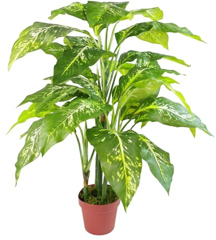 Leaf - Planta Artificial (100 cm), diseño de Zorro, Color Verde y Negro