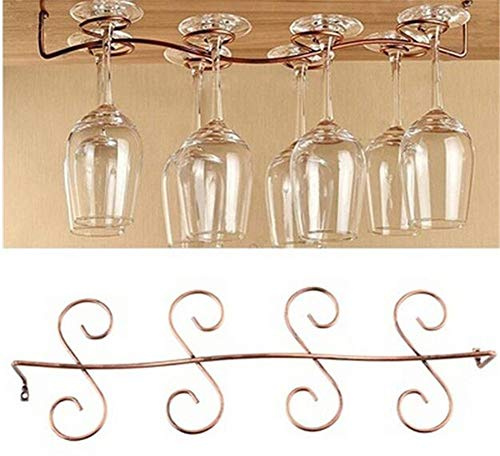 VALINK Stemware Racks, 1Pcs 6/8 Wine Glass Rack, Stainless Steel Wine Cup Holder, Stemware Hanging Stand, Under Cabinet Holder, Drinking Glass Storage Organizer Hanger Shelf for Household Bar Tools