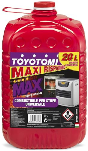 Toyotomi MAX20L Super Pure, Combustible compatible con todas las estufas eléctricas o mecánicas, Excelencia japonesa, Maxi ahorro de 20 litros