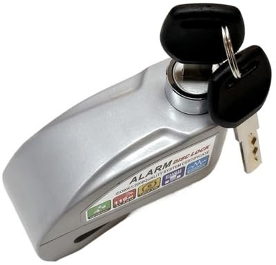 DGOINGPI Pinza Antirrobo Moto Candado con Alarma para Motocicleta, antirrobo para Scooter, Resistente al Agua, con Freno de Disco, Soporte y Cuerda de recordatorio.(N)