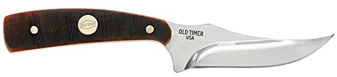 Old Timer Generational USA Series 152OTG Sharpfinger Fixed Blade Knife with Stainless Steel Clip Point Skinner Blade, Bone Handle, and Made in USA for Hunting, Skinning, Field Dressing and Outdoors