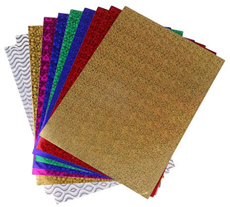 Tubayia 10 Stück Glitzerpapier Selbstklebende Dekofolie Bastelfolie für DIY Handwerk Scrapbooking