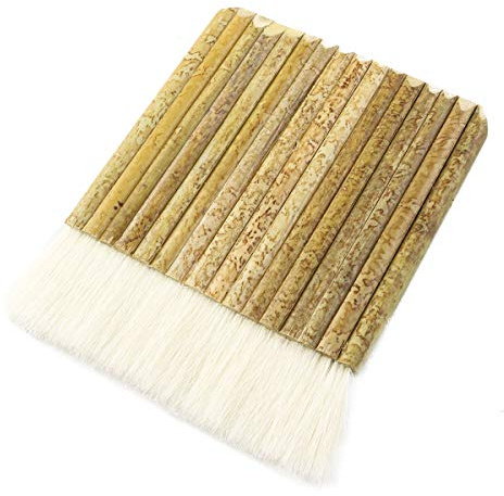 PZRT Sheep Hair Hake Brush, Bamboo Handle Haik Brush for Watercolor, Wash, Ceramic & Pottery Painting, 5.3 x 4.1 Inches