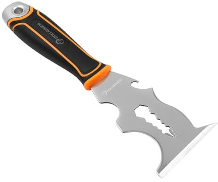 ROLLINGDOG 14 in 1 Paint Scraper Tool-Painters Tool,Stainless Steel with Soft Rubber Grip