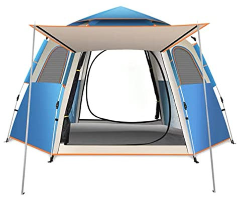 Familien Camping Zelt 3-4 Personen Pop Up Wurfzelt Mit Große Dachfenster,Strandmuschel Automatik Wasserdicht Strandzelt,Schnell Set-Up,Für Trekking,Outdoor,Festival,Rucksack B,3-4 people