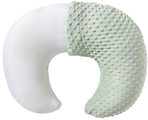 Nursing Pillow and Positioner with Cover for Breastfeeding and Bottle Feeding, Propping Baby, Tummy Time, Baby Sitting Support, Awake-Time Support (Green, 22 x 17.7 x 5.9)
