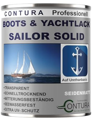 Bootslack Yachtlack Seidenmatt Contura Holzlack Thekenlack Klarlack Außen Holzschutz (375ml.)